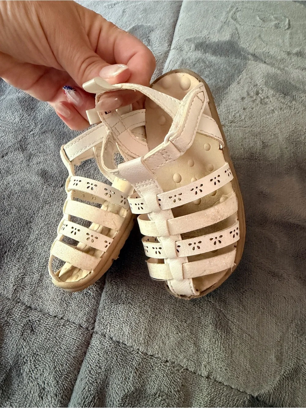 Carters White Gladiator/ Fisherman Sandals – Toddler Size 5